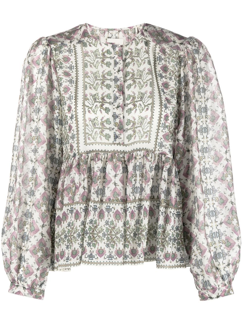 ISABEL MARANT silk puff-sleeve shirt - Neutrals von ISABEL MARANT