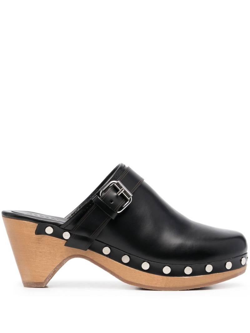 ISABEL MARANT stud-decorated mid-heel mules - Black von ISABEL MARANT