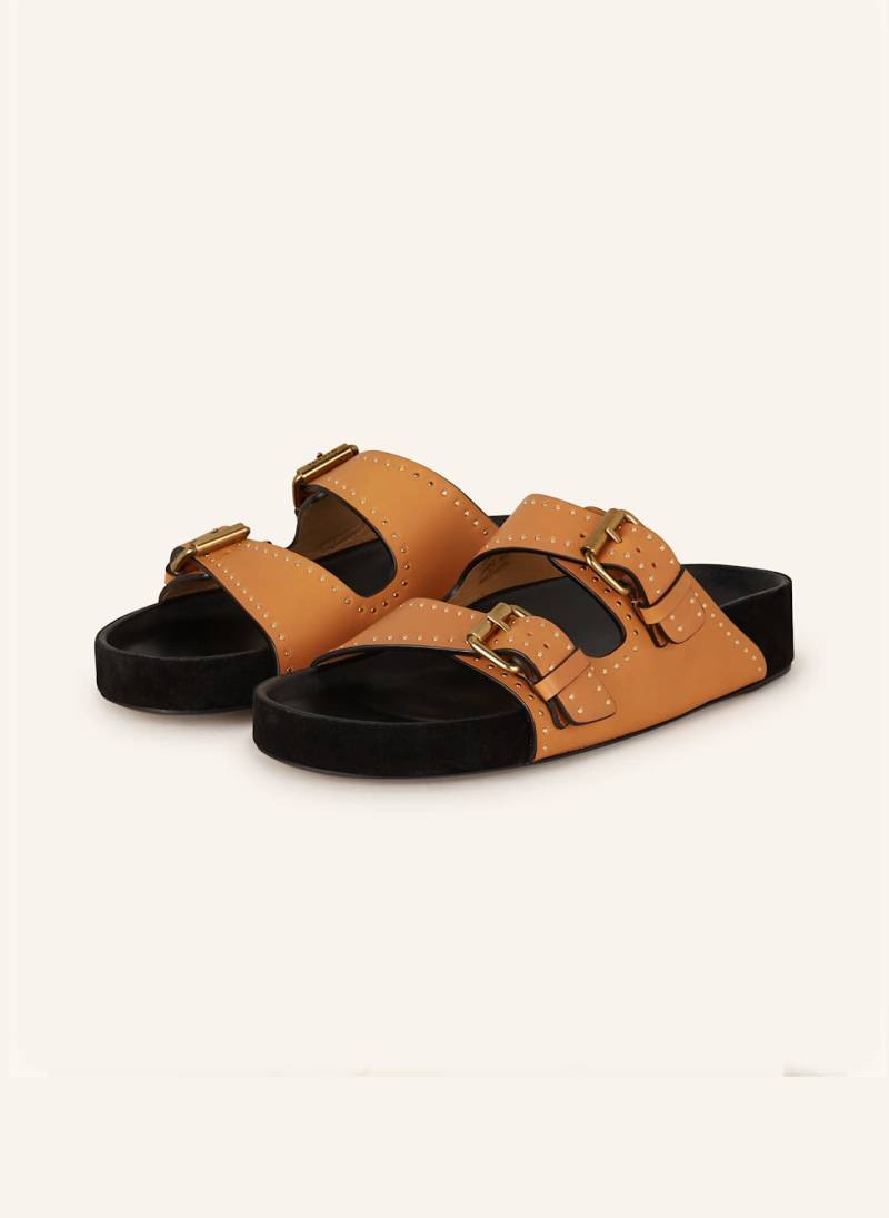 Isabel Marant Pantoletten Lennyo Mit Nieten beige von Isabel marant