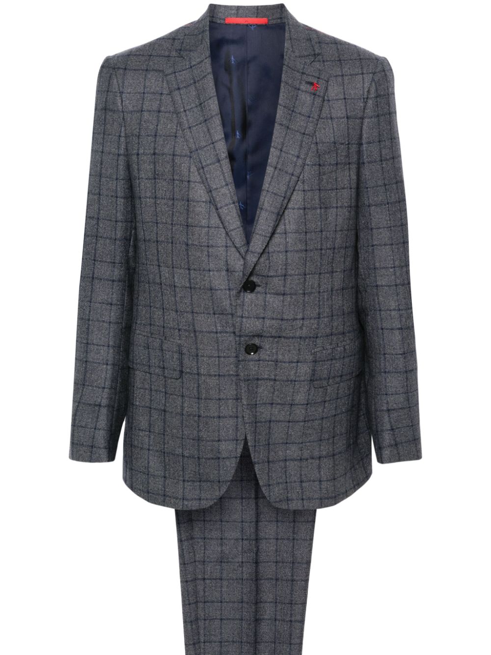 Isaia check-pattern single-breasted suit - Blue von Isaia