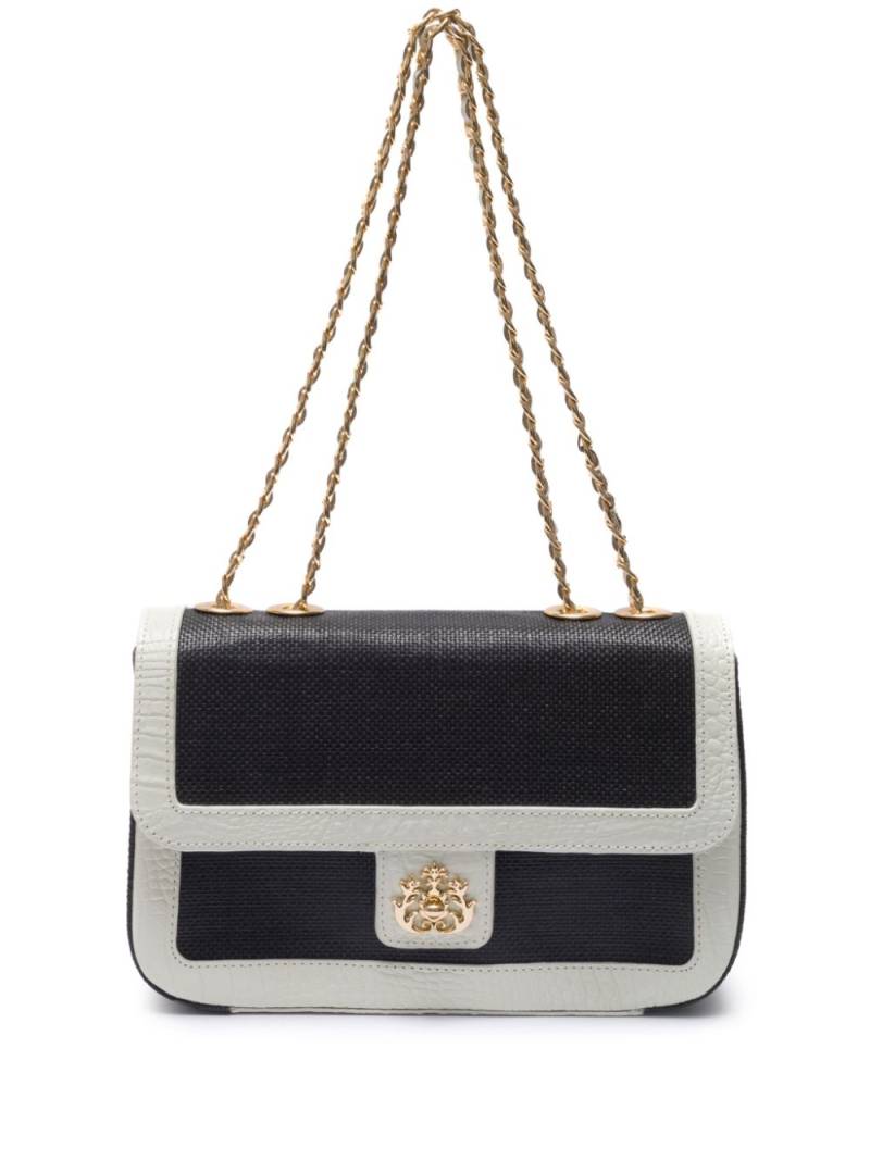 Isla Anne straw shoulder bag - Black von Isla