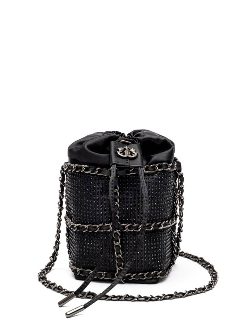 Isla Crystal logo-plaque bucket bag - Black von Isla