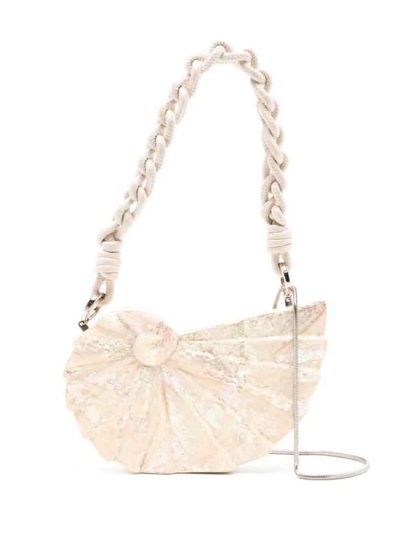 Isla engraved mother-of-pearl shoulder bag - Neutrals von Isla