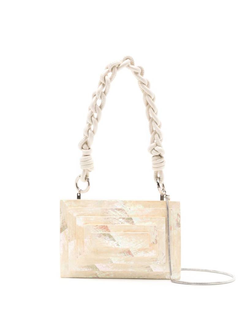 Isla geometric mother-of-pearl shoulder bag - Neutrals von Isla