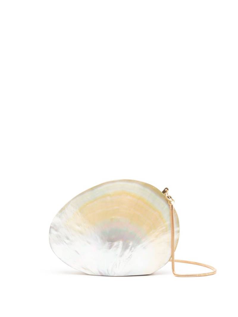 Isla shell mother-of-pearl crossbody bag - White von Isla