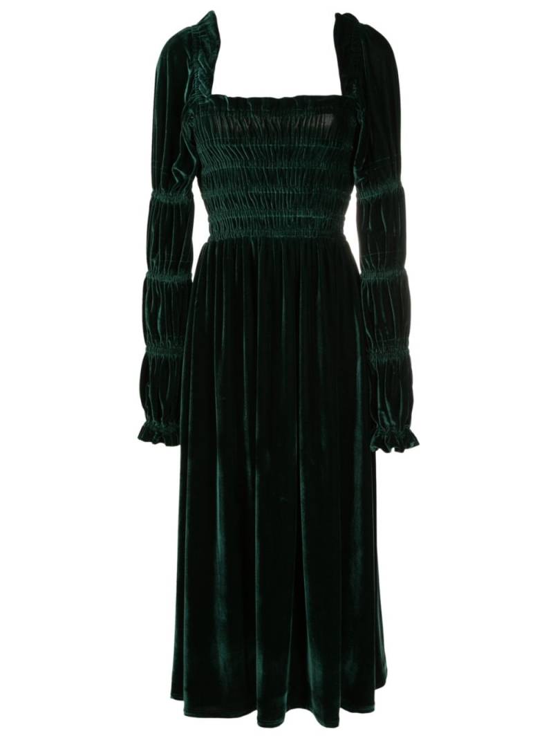 Isolda Daphne velvet midi dress - Green von Isolda