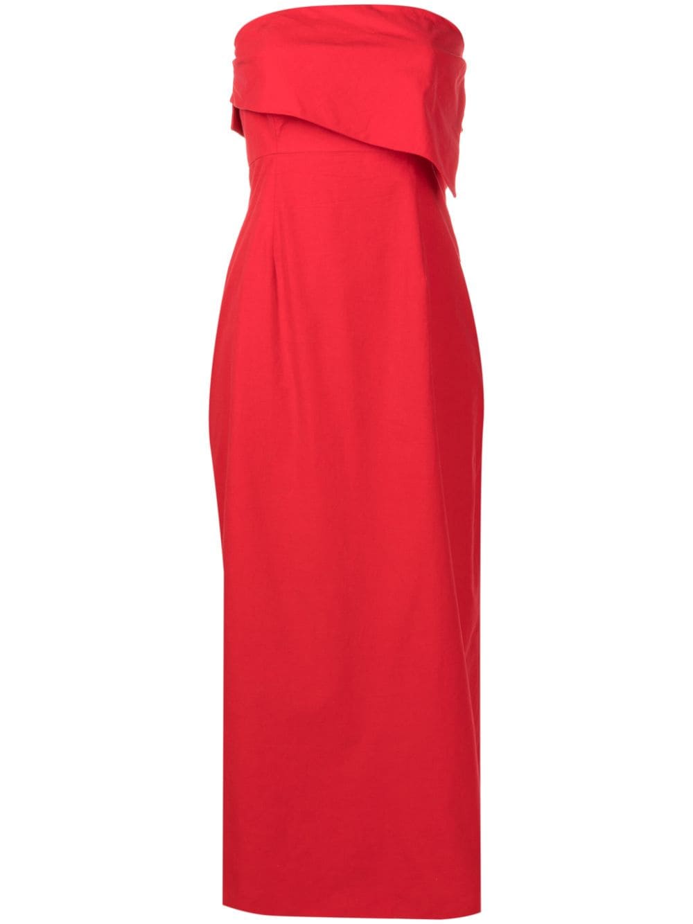 Isolda Poppy Dream strapless midi dress - Red von Isolda