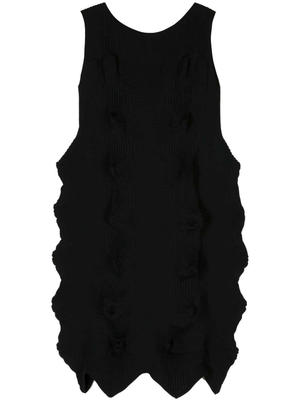 Issey Miyake 3D ribbed minidress - Black von Issey Miyake