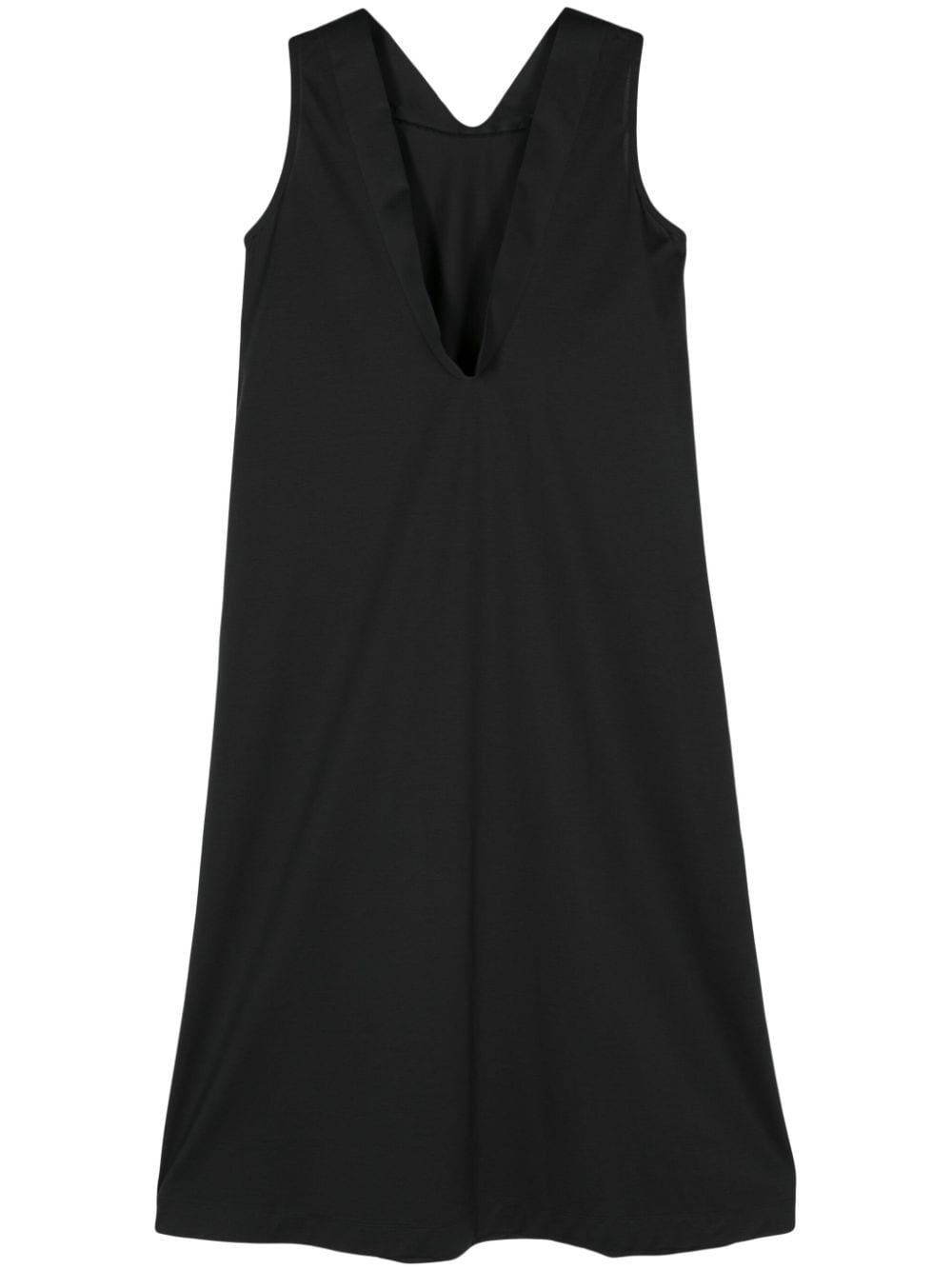 Issey Miyake V-neck satin midi dress - Black von Issey Miyake