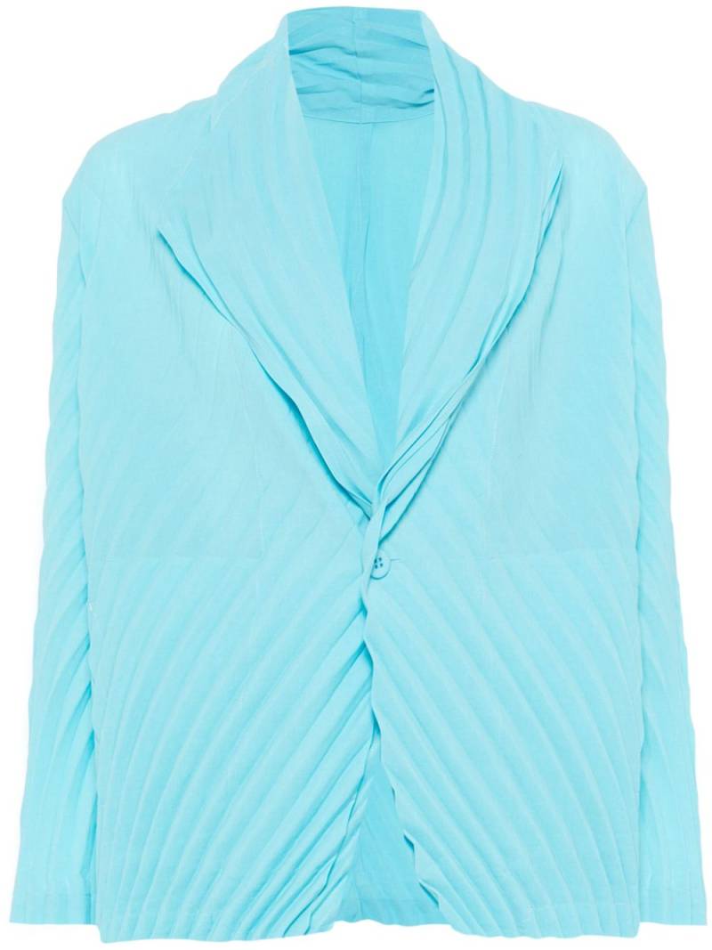 Issey Miyake Wrapped Pleats jacket - Blue von Issey Miyake