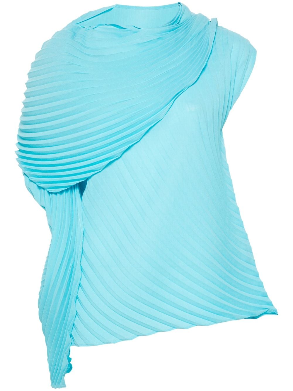 Issey Miyake Wrapped Pleats top - Blue von Issey Miyake