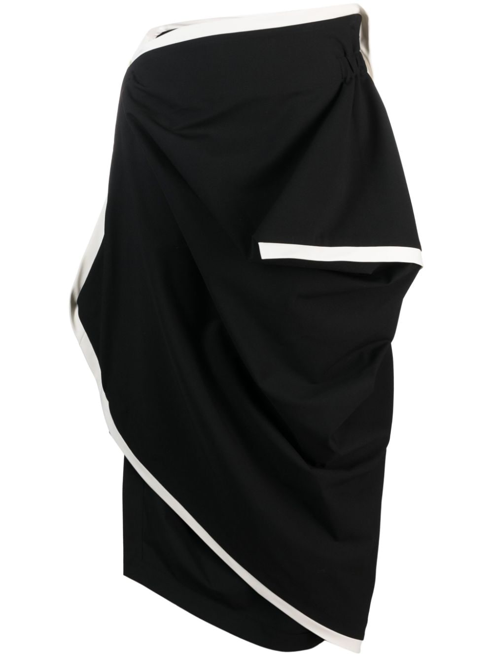 Issey Miyake asymmetric draped midi skirt - Black von Issey Miyake