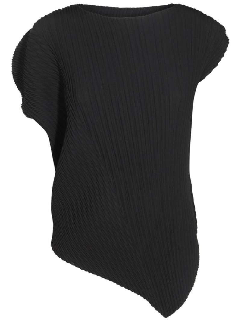 Issey Miyake boat-neck asymmetric blouse - Black von Issey Miyake