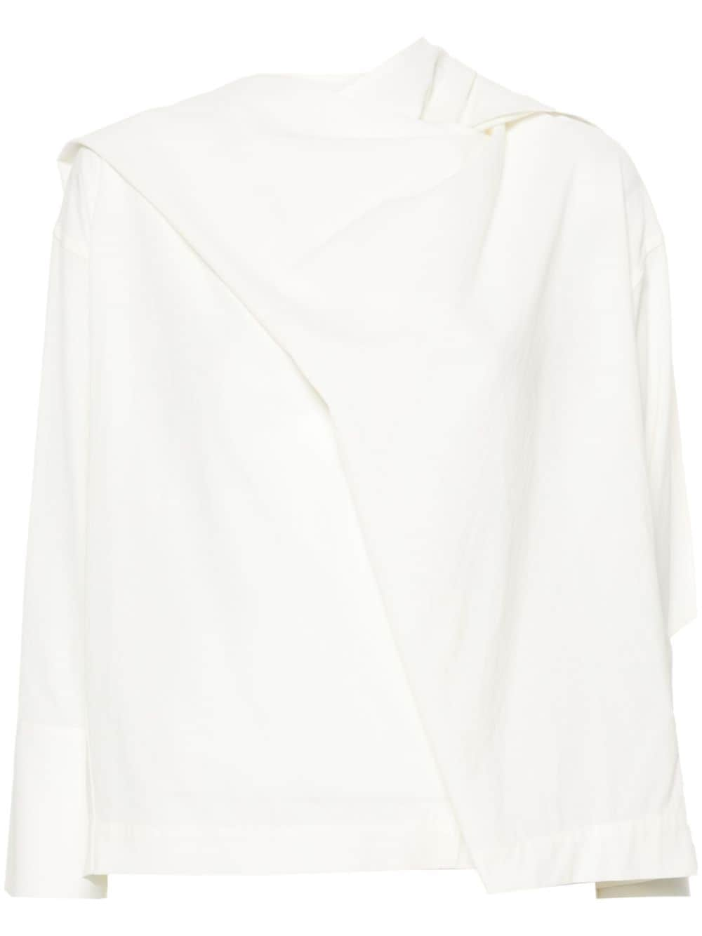 Issey Miyake draped cotton blouse - White von Issey Miyake