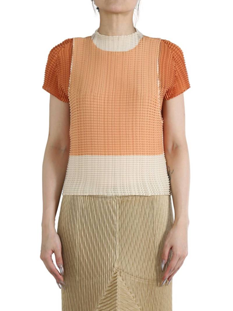 Issey Miyake layered pleated blouse - Orange von Issey Miyake