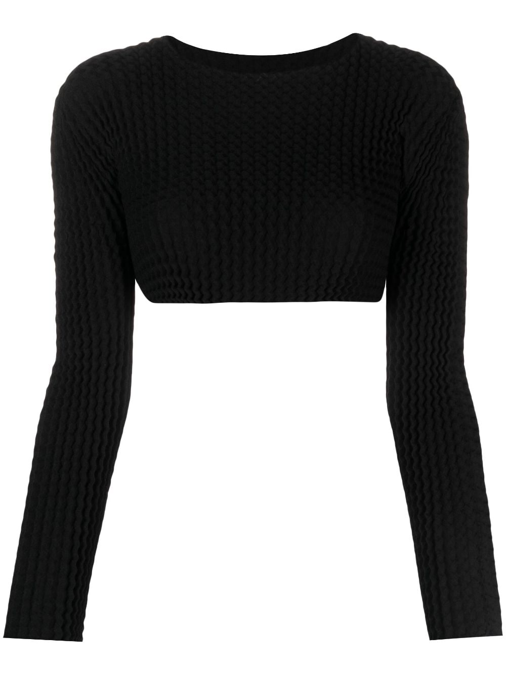 Issey Miyake plissé cropped top - Black von Issey Miyake