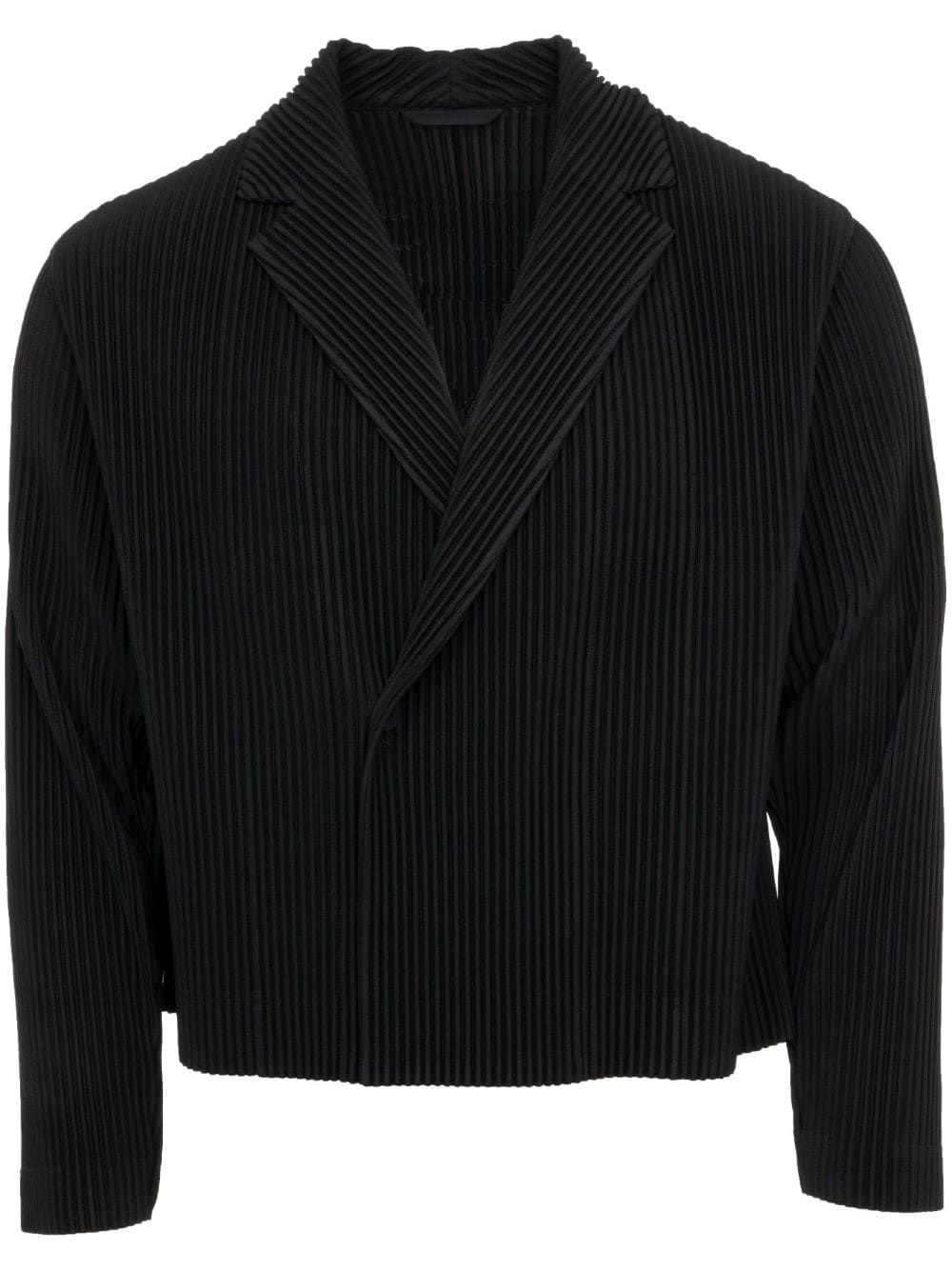 Issey Miyake plissé-effect cropped blazer - Black von Issey Miyake