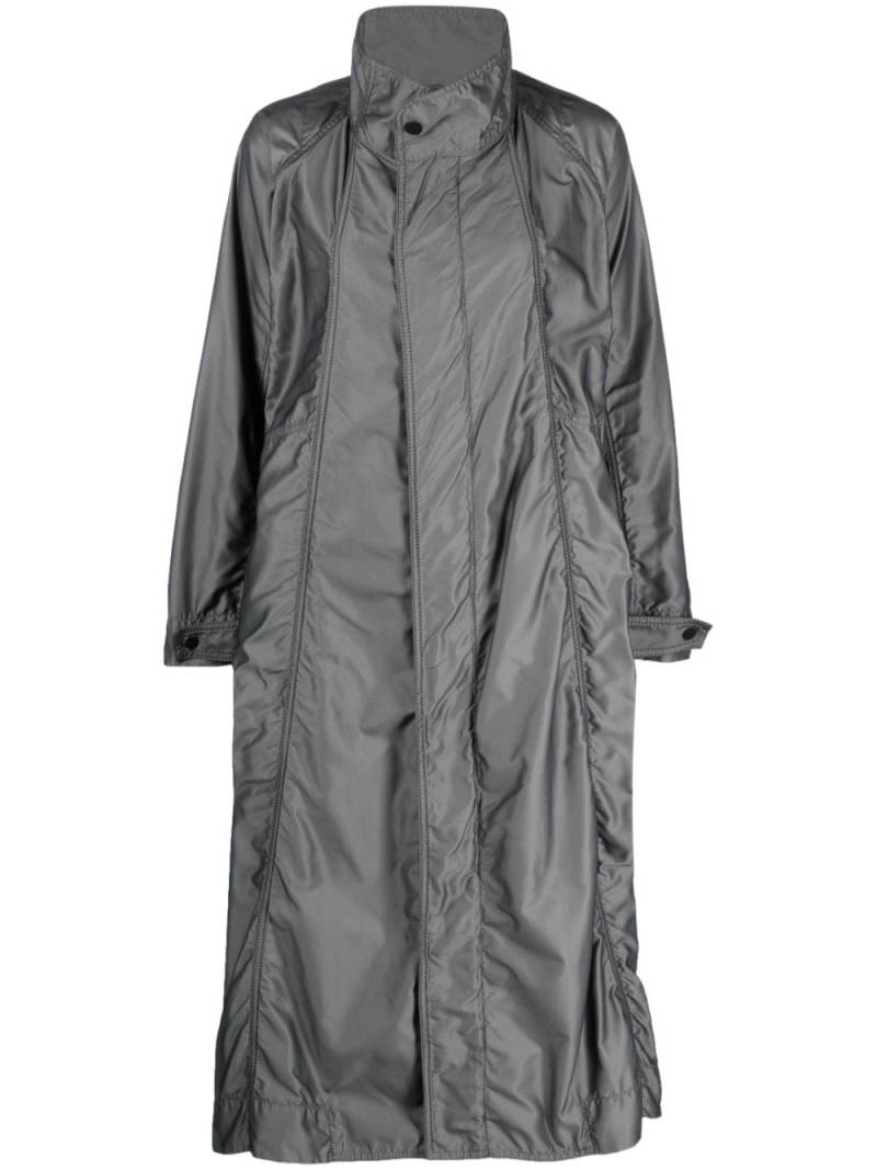 Issey Miyake ruched-detailing coat - Grey von Issey Miyake