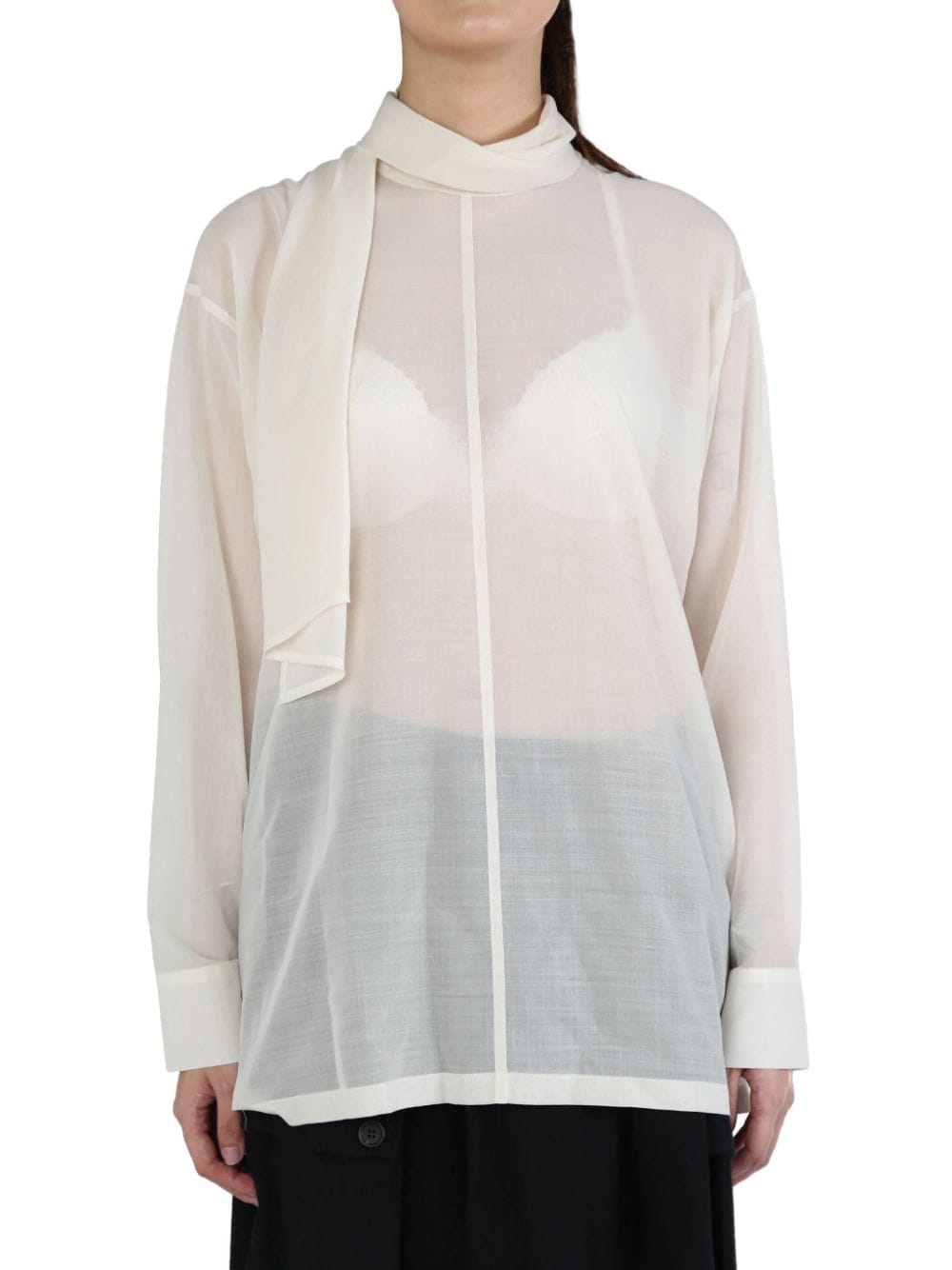 Issey Miyake sheer blouse - White von Issey Miyake