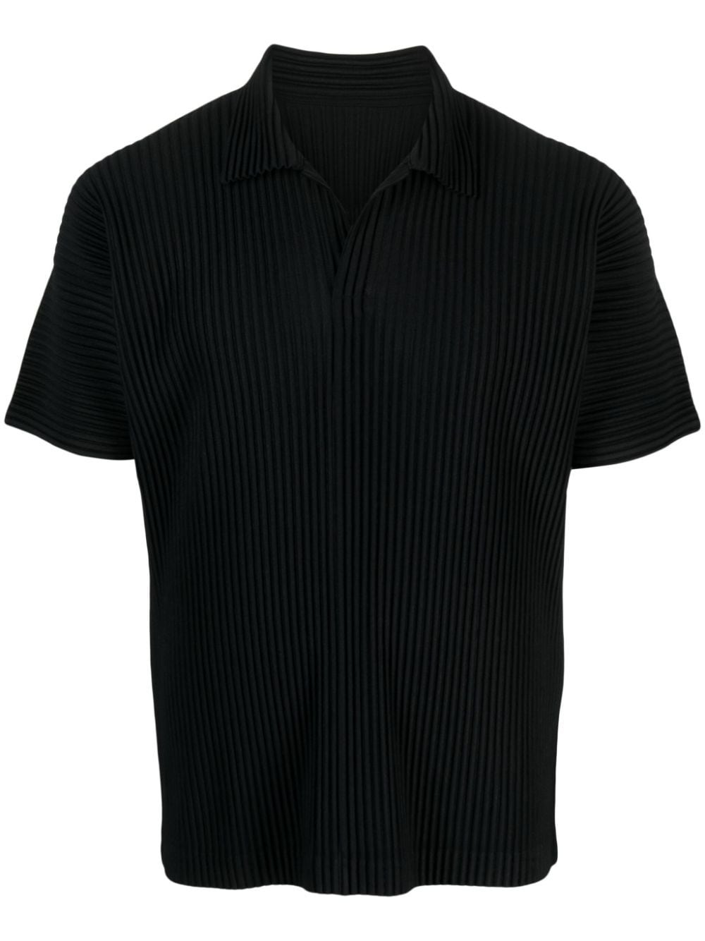 Homme Plissé Issey Miyake short-sleeved pleated polo shirt - Black von Homme Plissé Issey Miyake