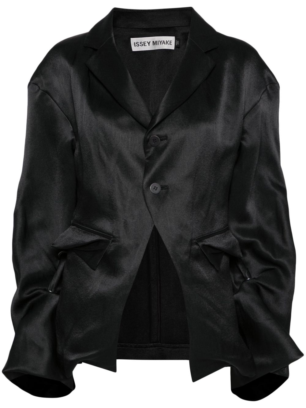 Issey Miyake single-breasted satin blazer - Black von Issey Miyake