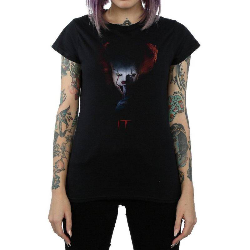 It - Pennywise Quiet TShirt, für Damen, Schwarz, Größe L von It