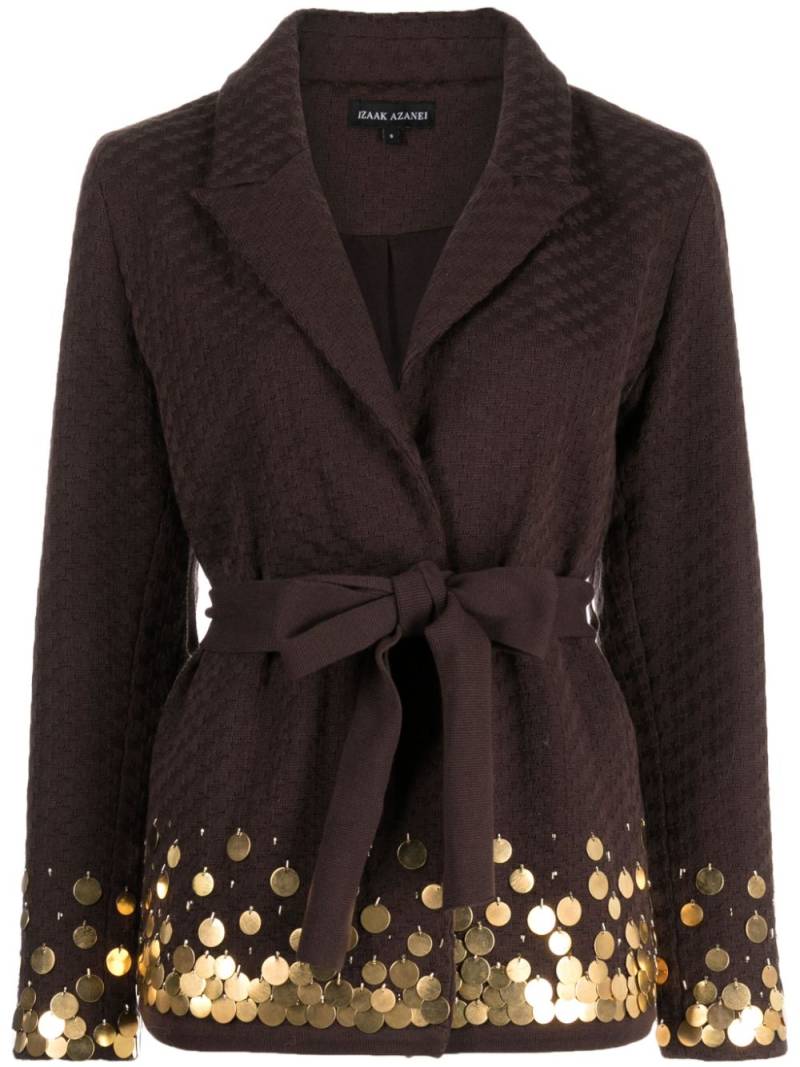 Izaak Azanei charm-embellished cotton jacket - Brown von Izaak Azanei