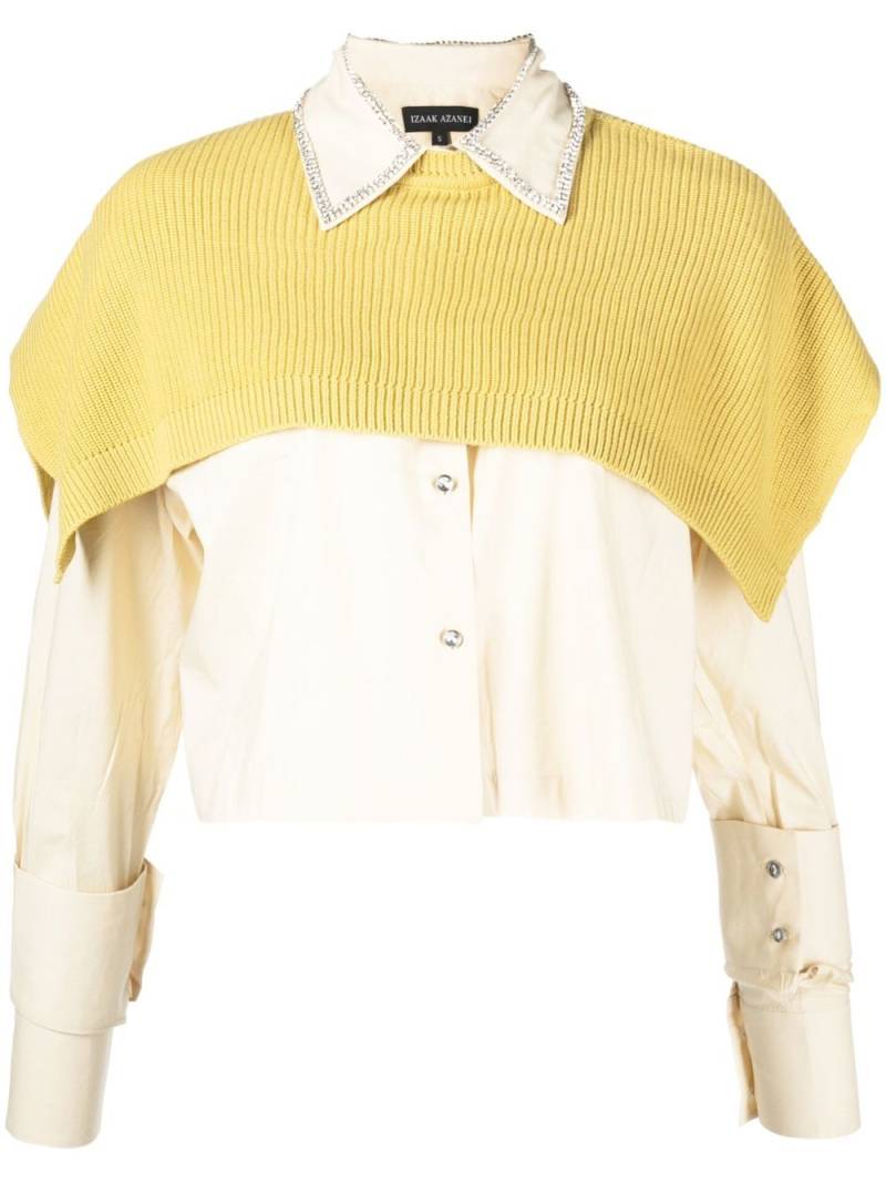 Izaak Azanei knit cape shirt - Yellow von Izaak Azanei