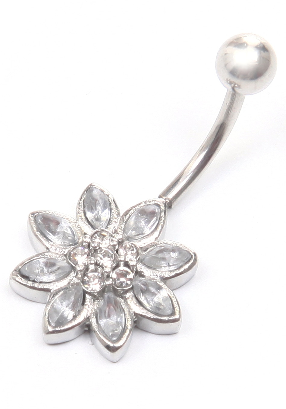 Firetti Bauchnabelpiercing »Schmuck Geschenk Piercing Körperschmuck Blume«, mit Glassteinen von Firetti