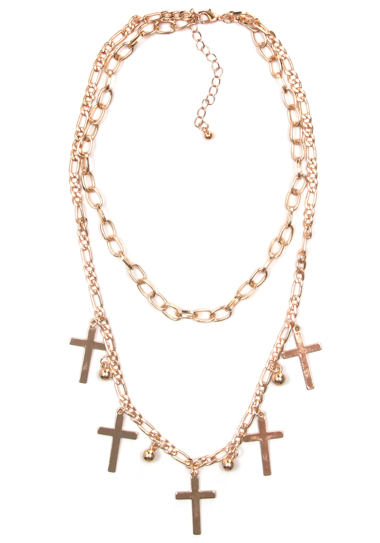 Firetti Kette mit Anhänger »Halsschmuck Gliederkette Kreuz 2-reihig« Firetti Kette mit Anhänger »Halsschmuck Gliederkette Kreuz 2-reihig« von Firetti