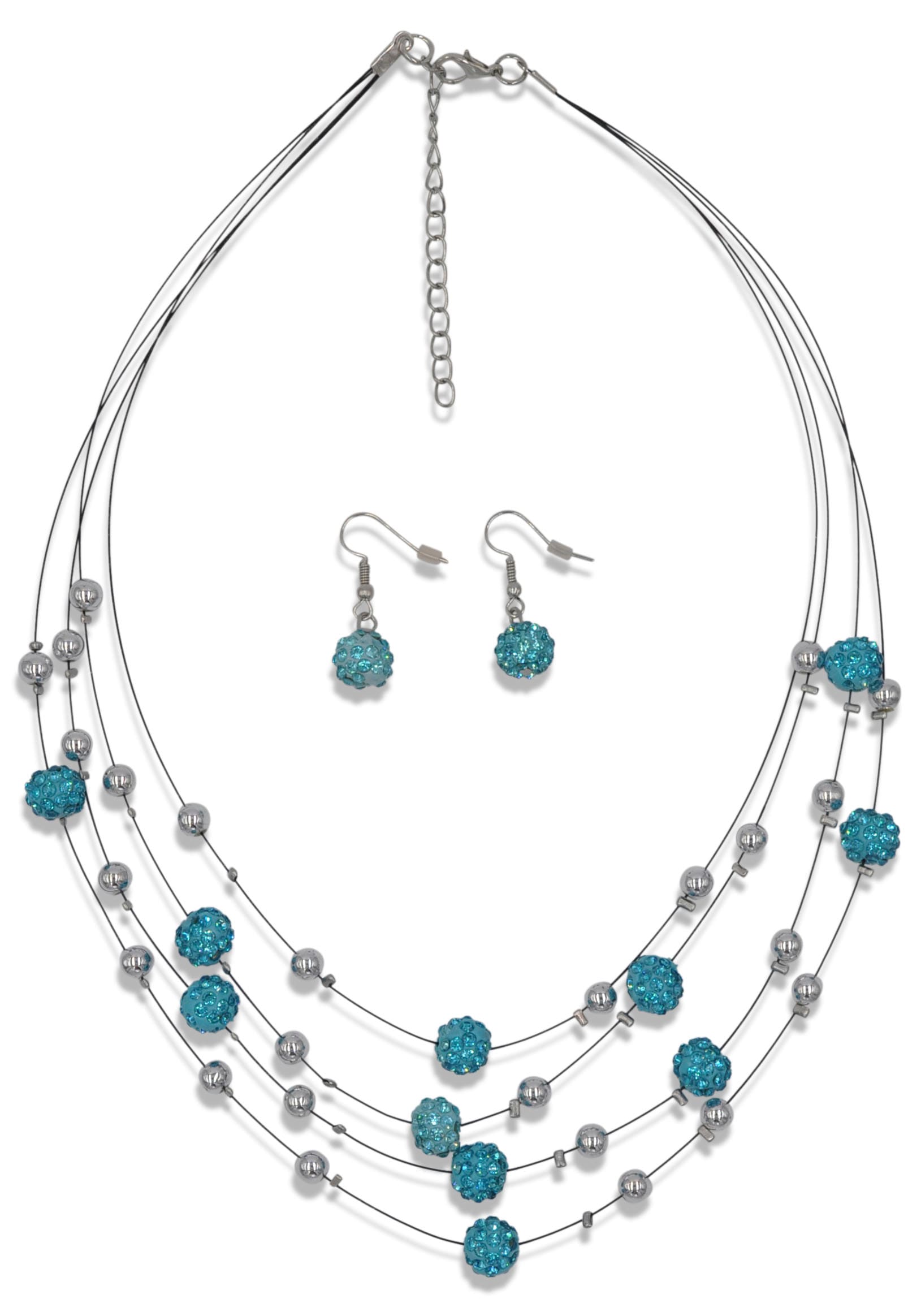 Firetti Collier-Set »Blue Crystal«, (Set, 3 tlg.), mit Glasstein von Firetti