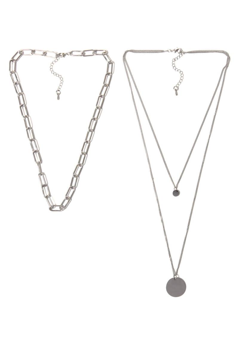 Firetti Ketten-Set »2-reihige Layering Gliederkette mit runden Anhängern«, (Set, 2 tlg.) von Firetti