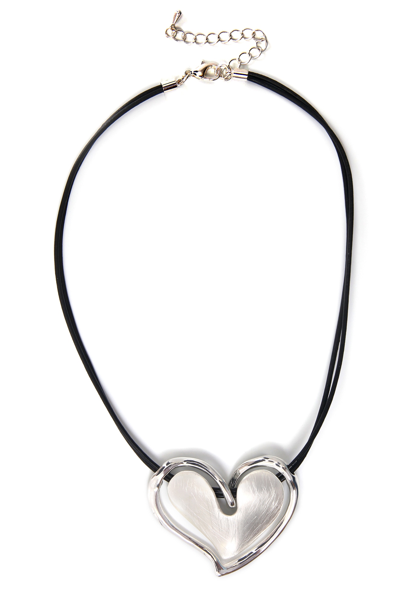Firetti Kette mit Anhänger »Herz, doppelreihige Kette, matt, glänzend« Firetti Kette mit Anhänger »Herz, doppelreihige Kette, matt, glänzend« von Firetti