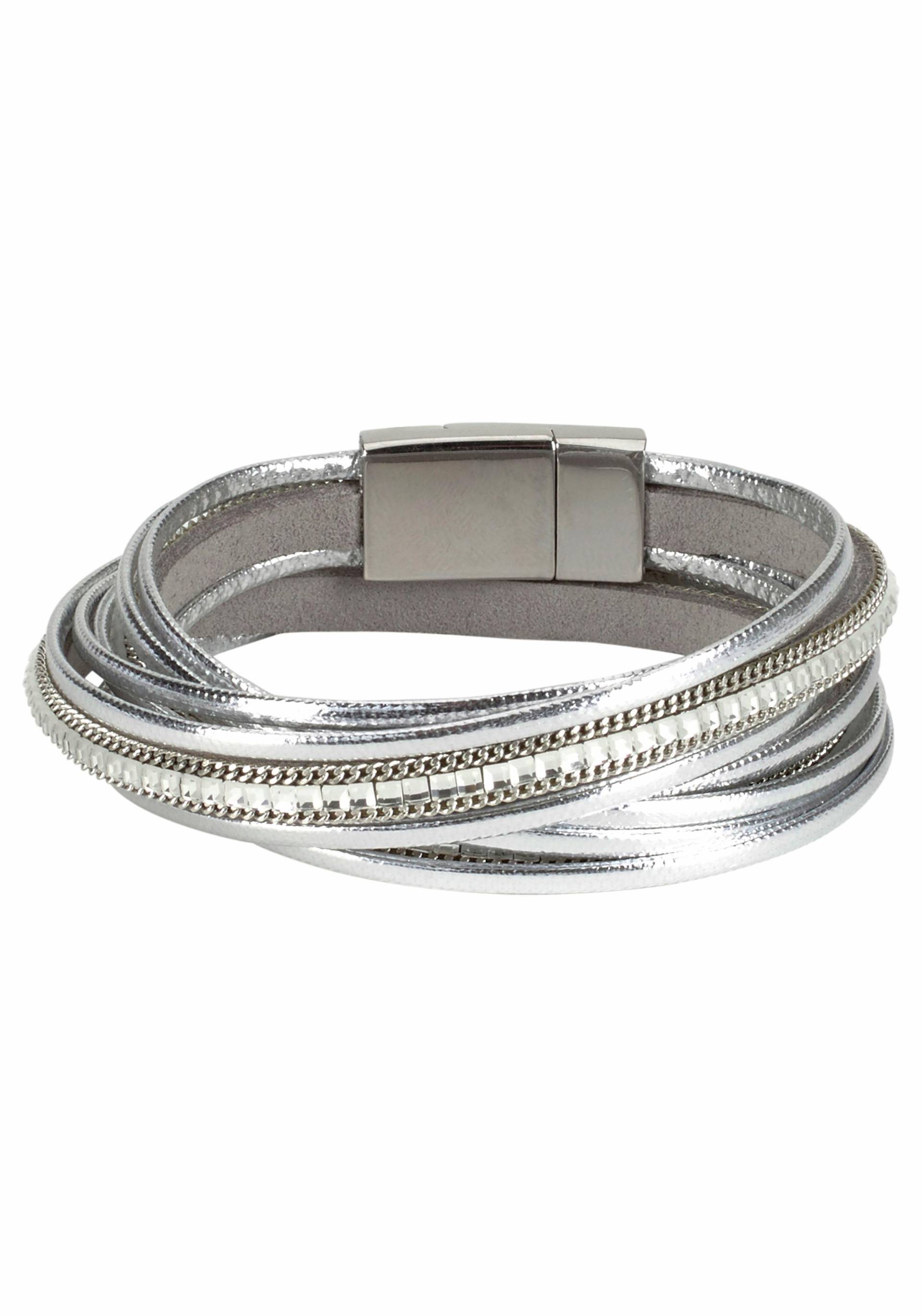 Firetti Wickelarmband »im Metallic Look«, mit Glasstein von Firetti