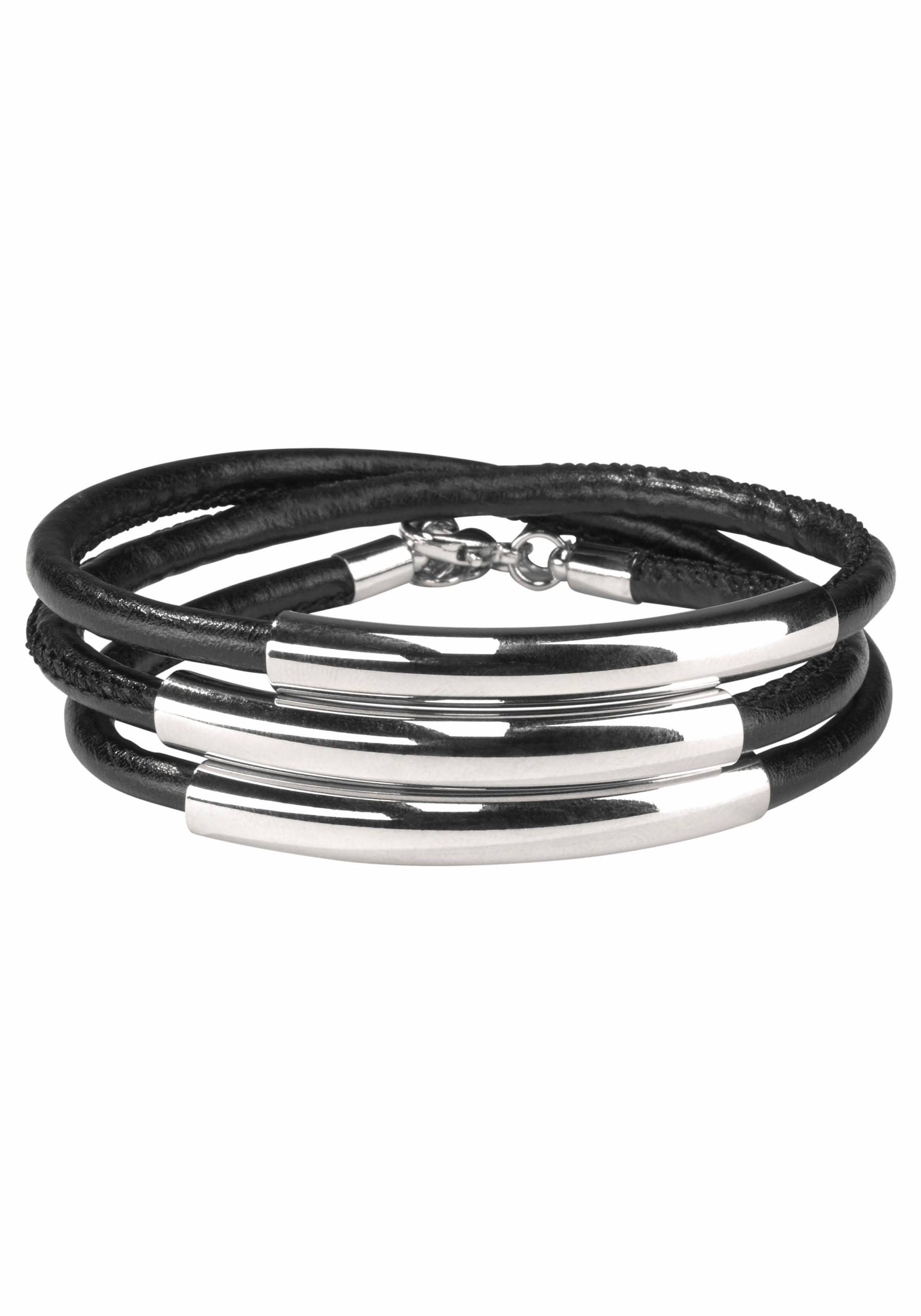 Firetti Wickelarmband »schwarzes Armband zum Wickeln mit Naht und 3 Metallelementen« Firetti Wickelarmband »schwarzes Armband zum Wickeln mit Naht und 3 Metallelementen« von Firetti