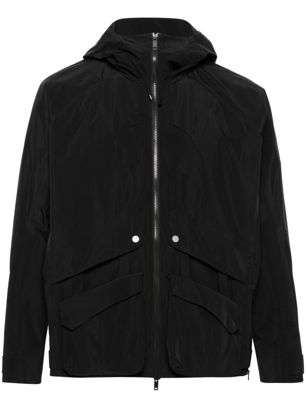 J.LAL Lobe panelled hooded jacket - Black von J.LAL