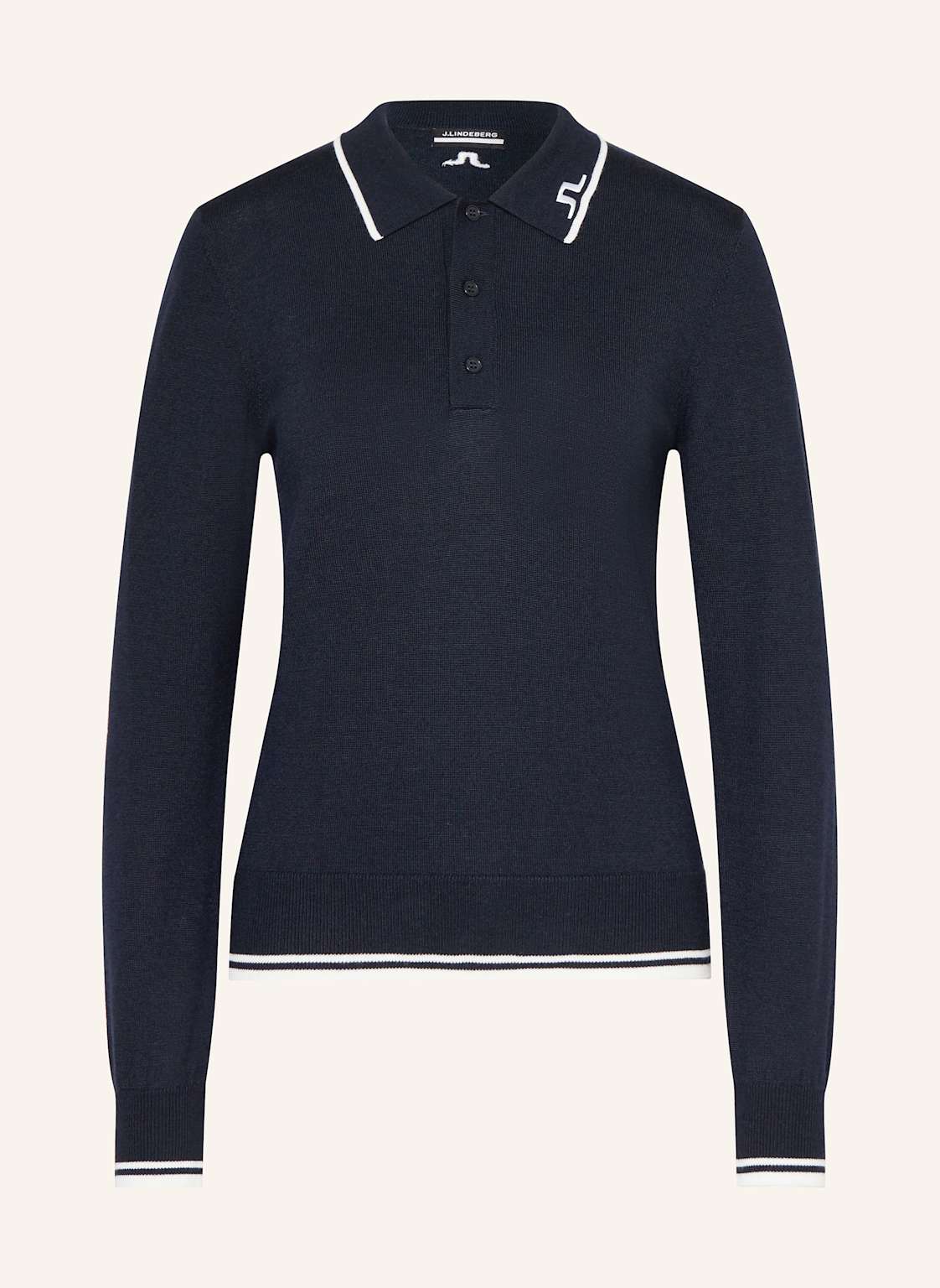 J.Lindeberg Strick-Poloshirt blau von J.LINDEBERG