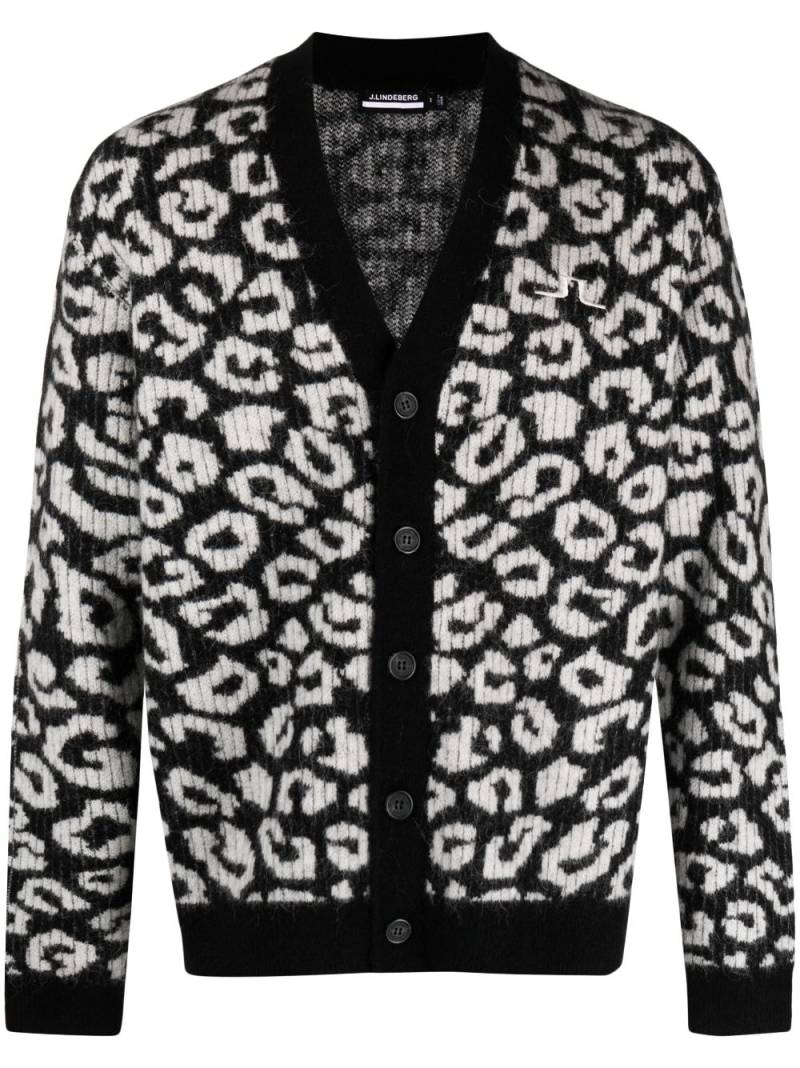 J.Lindeberg Frederic patterned-jacquard cardigan - Black von J.Lindeberg