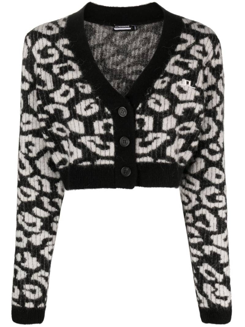 J.Lindeberg Mallory patterned intarsia-knit cardigan - Black von J.Lindeberg