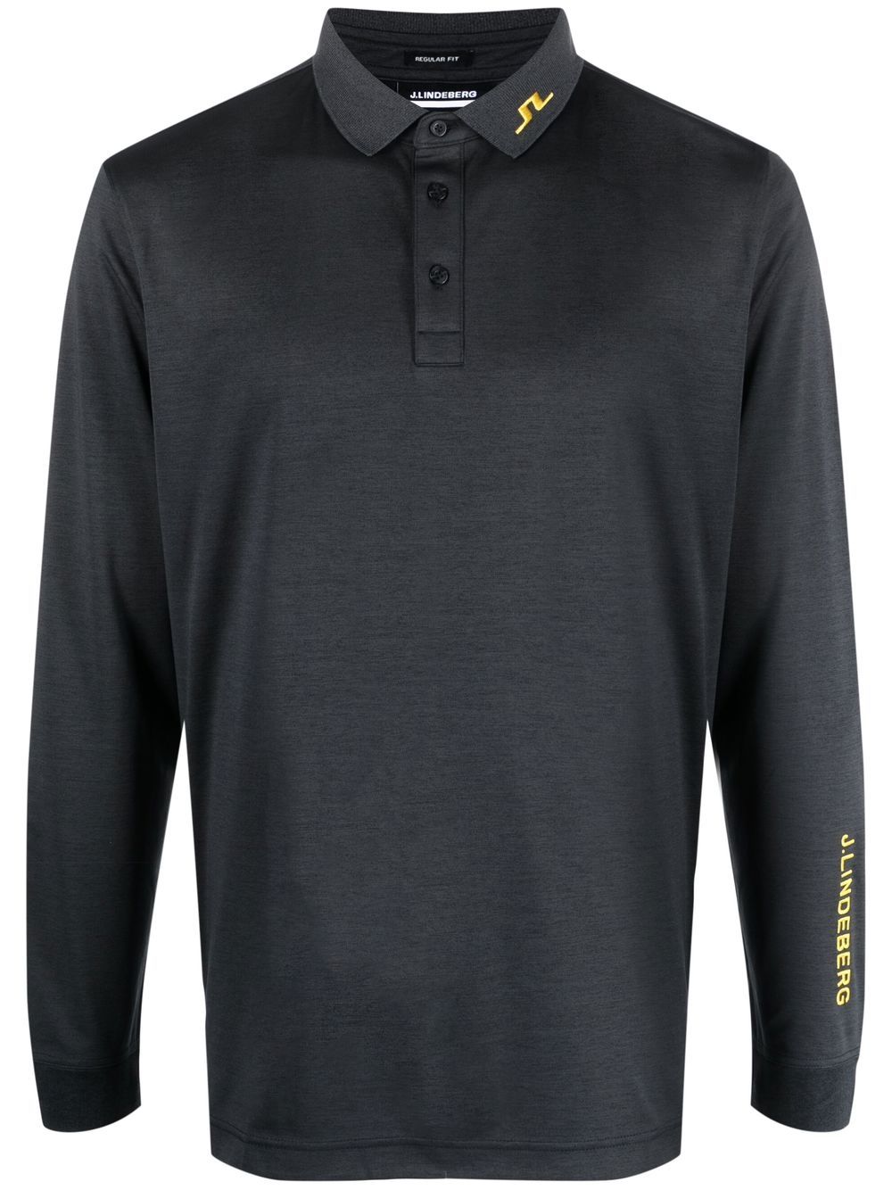 J.Lindeberg logo-embroidered long-sleeve polo shirt - Black von J.Lindeberg