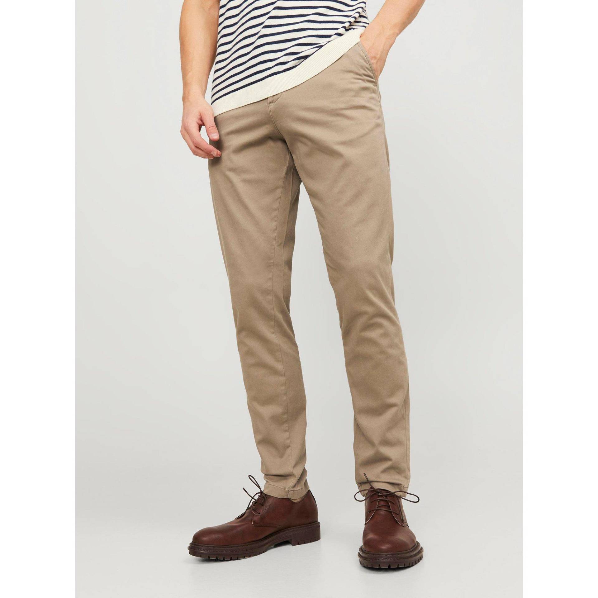 Chinohose, Slim Fit Herren Beige L30/W34 von JACK & JONES