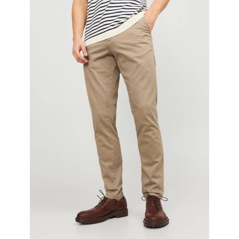 Chinohose, Slim Fit Herren Beige L32/W29 von JACK & JONES