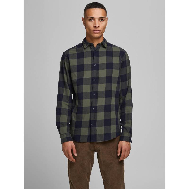 Hemd, Langarm Herren Olivegrün XL von JACK & JONES