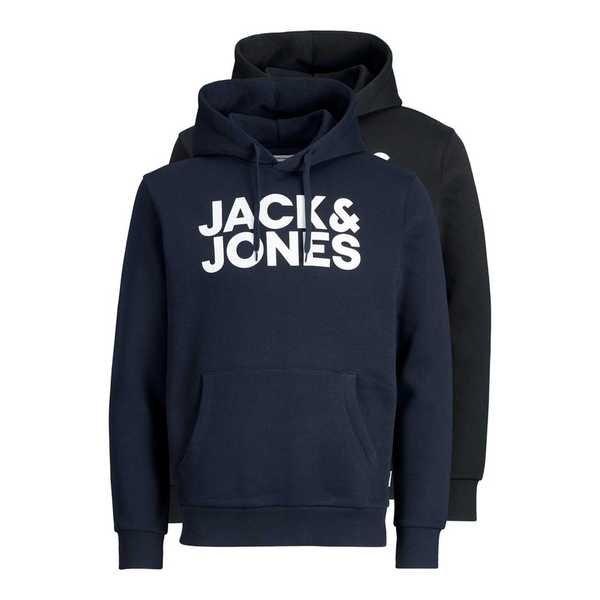 Sweatshirt Bequem Sitzend-jjecorp Logo Sweat Hood Herren Marine M von JACK & JONES