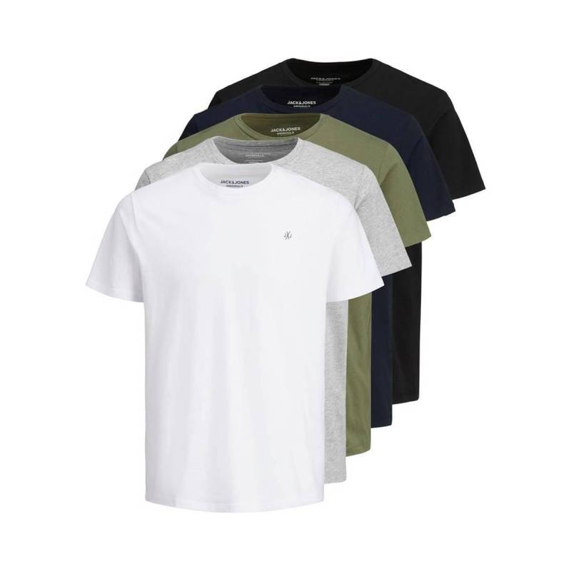 T-shirt 5er Pack Bequem Sitzend-jorjxj Herren Multicolor M von JACK & JONES