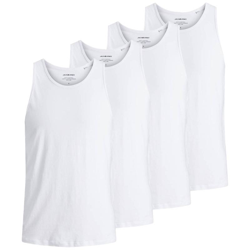 Tanktop, 4er Pack Herren Weiss L von JACK & JONES