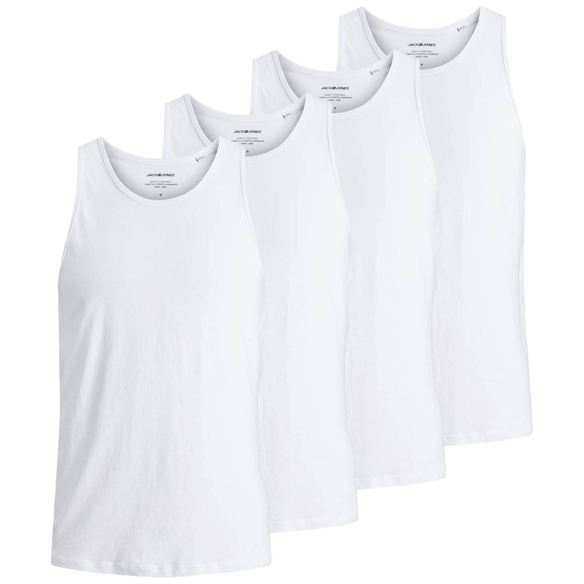 Jack & Jones - Tanktop, 4er Pack, für Herren, Weiss, Größe M von Jack & Jones