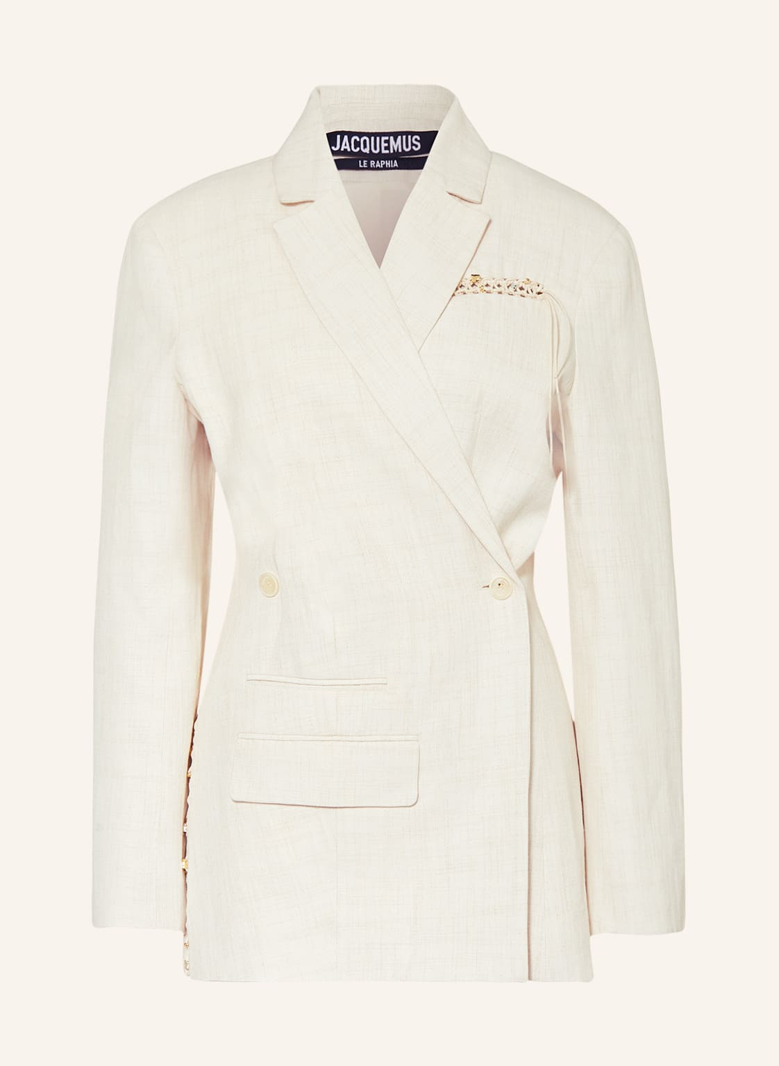 Jacquemus Blazer La Veste Tibau Brodee Mit Leinen weiss Jacquemus Blazer La Veste Tibau Brodee Mit Leinen weiss von JACQUEMUS