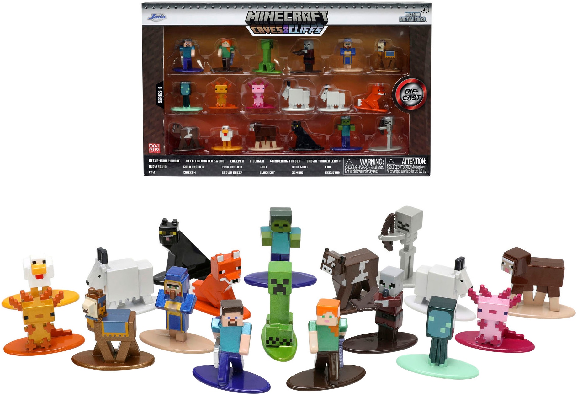 JADA Spielfigur »Minecraft, Caves & Cliffs, Multi Pack Nano Metalfigs, Serie 8«, DIE-CAST von JADA