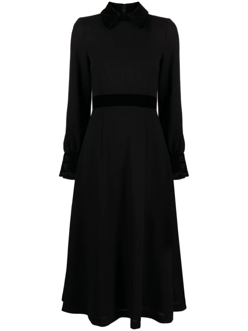 JANE Opera spread-collar midi dress - Black von JANE